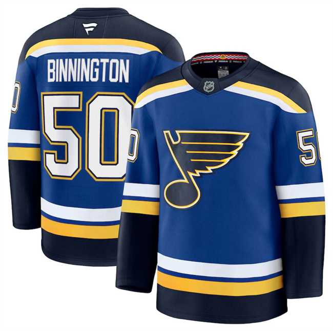 Men%27s St. Louis Blues #50 Jordan Binnington Blue 2024-25 Home Stitched Hockey Jersey Dzhi->st.louis blues->NHL Jersey